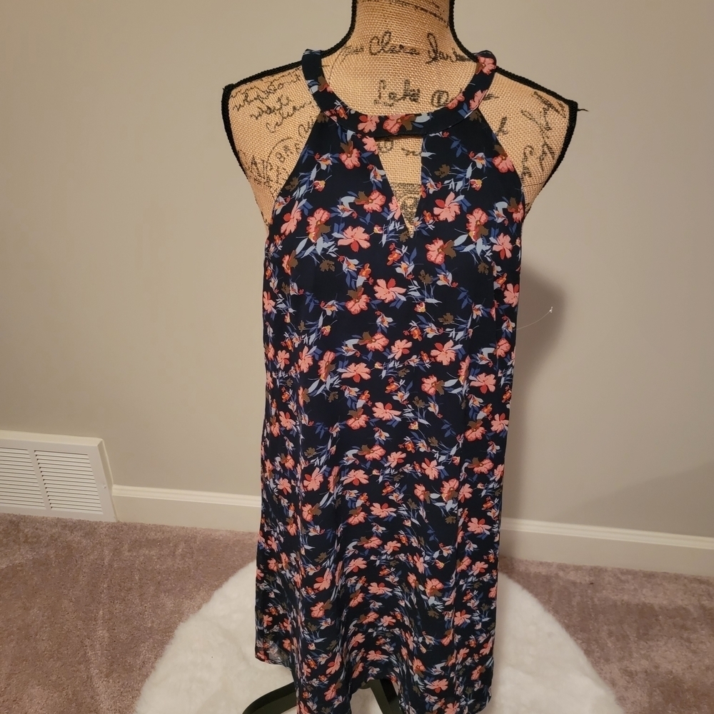 Skies Are Blue Navy Floral Dress